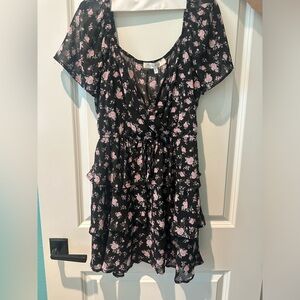 Brand New Row A Black Floral Dress